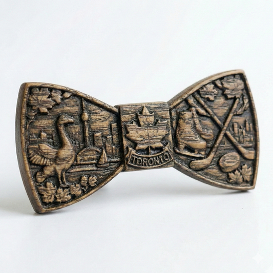 Home – Hand-Carved Solid Oak Wooden Bow Tie (Toronto Edition)