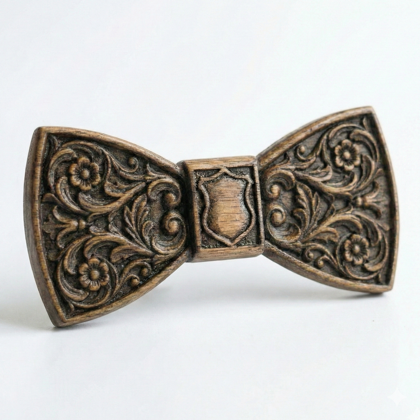 Flourish – Hand-Carved Solid Oak Wooden Bow Tie